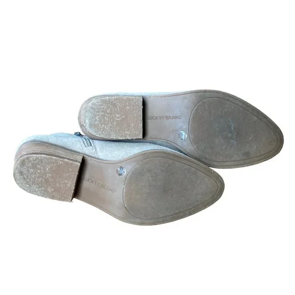 Lucky Brand womens Fenley Suede Ankle Booties Size 7M tan taupe - Picture 4 of 6